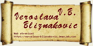Veroslava Bliznaković vizit kartica